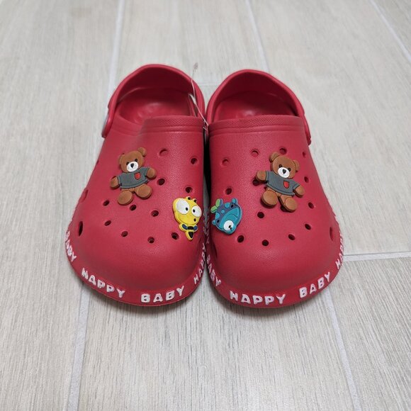 NWT Super Cute RED Teddy Clogs Kids Unisex Slip-ons Sizes 12M to 1… - Picture 1 of 4